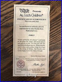 Miss Martha All God's Children Emily #2410 With Box & Certificates SIGNED MINT CND