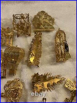 Mixed Lot Of 24 Danbury Mint Christmas 23k Gold Plated Ornaments Christmas Tree