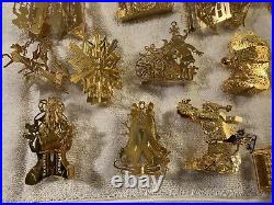 Mixed Lot Of 24 Danbury Mint Christmas 23k Gold Plated Ornaments Christmas Tree