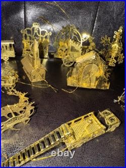 Mixed Lot of 15 Danbury Mint Christmas 23k Gold Plated Ornaments Christmas Tree