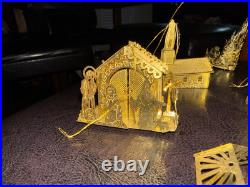 Mixed Lot of 15 Danbury Mint Christmas 23k Gold Plated Ornaments Christmas Tree