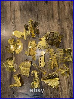 Mixed Lot of 15 Danbury Mint Christmas 23k Gold Plated Ornaments Christmas Tree