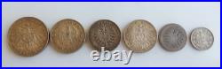 Mixed Lot of 6 Collectible German Coins, all. 9 Silver 1875-1935