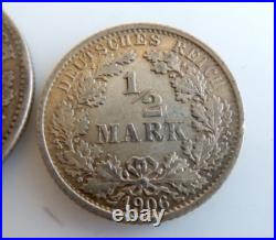 Mixed Lot of 6 Collectible German Coins, all. 9 Silver 1875-1935