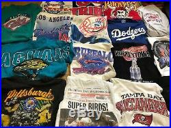 Mlb NFL Wcw NHL Lot Of (16) Vtg 80s 90s Collectible Shirts All Adult Sizes