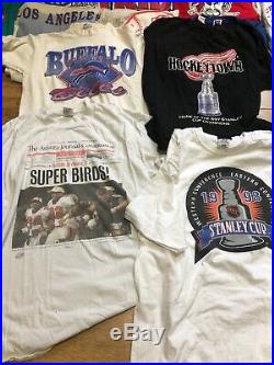 Mlb NFL Wcw NHL Lot Of (16) Vtg 80s 90s Collectible Shirts All Adult Sizes