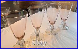 Morgantown Golf Ball Pink Hand Blown Glassware Discontinued Lot 14 Pieces