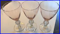 Morgantown Golf Ball Pink Hand Blown Glassware Discontinued Lot 14 Pieces