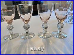 Morgantown Golf Ball Pink Hand Blown Glassware Discontinued Lot 14 Pieces