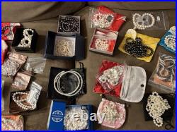 NEW ALL Freshwater PEARL Jewelry Lot HUGE Collection NECKLACES EARRINGS with Bags
