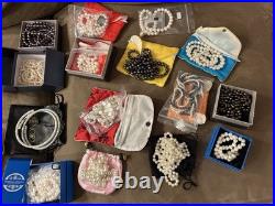 NEW ALL Freshwater PEARL Jewelry Lot HUGE Collection NECKLACES EARRINGS with Bags