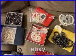 NEW ALL Freshwater PEARL Jewelry Lot HUGE Collection NECKLACES EARRINGS with Bags