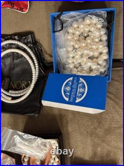 NEW ALL Freshwater PEARL Jewelry Lot HUGE Collection NECKLACES EARRINGS with Bags