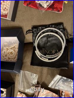 NEW ALL Freshwater PEARL Jewelry Lot HUGE Collection NECKLACES EARRINGS with Bags