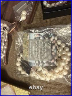 NEW ALL Freshwater PEARL Jewelry Lot HUGE Collection NECKLACES EARRINGS with Bags