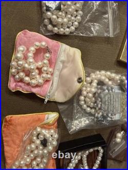 NEW ALL Freshwater PEARL Jewelry Lot HUGE Collection NECKLACES EARRINGS with Bags