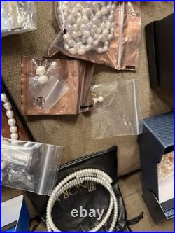 NEW ALL Freshwater PEARL Jewelry Lot HUGE Collection NECKLACES EARRINGS with Bags