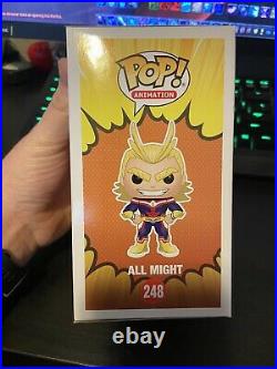 NOT MINT Funko POP All Might Exclusive Glow in the Dark MHA #248 SIGNED