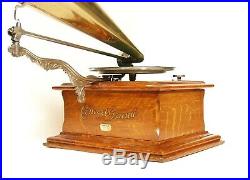 Near Mint 1902 Zonophone Concert Grand Phonograph With Original All-Brass Horn