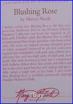 Nrfb $500 Maryse Nicole Southern Belle Doll 20 All Porcelain +coa Franklin Mint