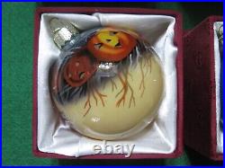 OLD WORLD CHRISTMAS ALL HALLOWEEN HANGING TREE BULBS WithORIGINAL BOXES LOT 3