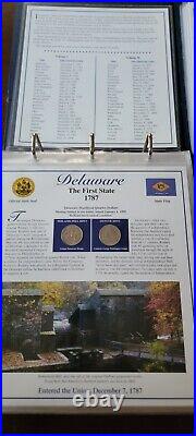 PCS Statehood Quarters Collection Stamps & Coins Volumes 1 & 2 COMPLETE SET