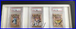 PSA 10 Gem Mint Pokemon Fossil 1st Edition 1999 Booster Packs x 3 All Artworks