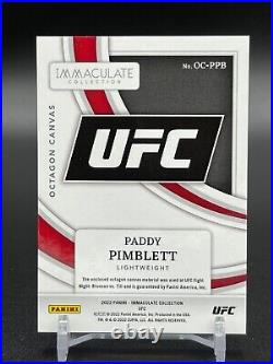 Paddy The Baddy Pimblett 2022 Immaculate UFC RC Rookie Jumbo Patch #27/49 SP