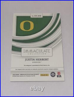 Panini IMMACULATE Justin Herbert All Time Greats Auto #d /49 Chargers Ducks