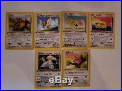Pokemon Base Set Lot of 50, ALL 1st editions Common, Uncommon, Rare, Near Mint