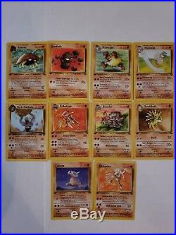 Pokemon Base Set Lot of 50, ALL 1st editions Common, Uncommon, Rare, Near Mint