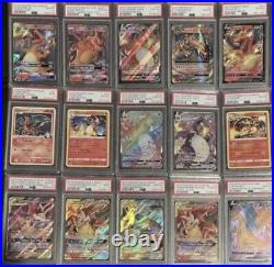 Pokemon Card Lot PSA 10 CHARIZARD CARD/HOLOS/RARES/ 6 BOOSTER PACKS/COLLECTION