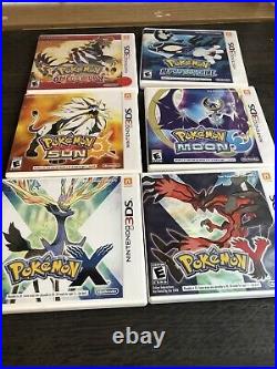 Pokemon Lot Nintendo 3DS Collection All 6 Main Games X, Y, Sun, Moon, Sapphire