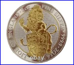 Queens Beasts All together 11 Gilded Silver 2 Oz Collection Boxed
