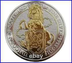 Queens Beasts All together 11 Gilded Silver 2 Oz Collection Boxed