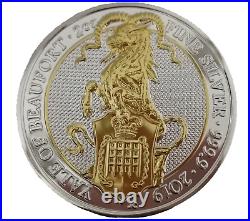 Queens Beasts All together 11 Gilded Silver 2 Oz Collection Boxed