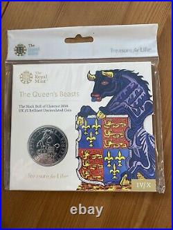 ROYAL MINT QUEENS BEASTS £5 Coin Collection All 10 Coin Pack Sealed