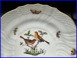 Rare Gorgeous HEREND ROTHSCHILD BIRD Crescent Salad Plate Mint Collectible