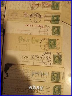 Rare Stamps Undefaced & Defaced On Vintage Postcards