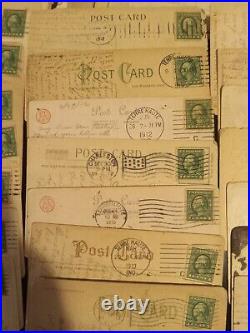 Rare Stamps Undefaced & Defaced On Vintage Postcards