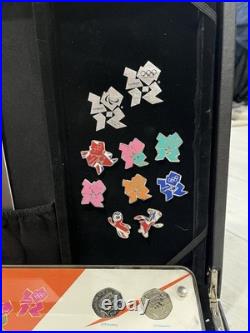 Royal Mint 2012 Olympic Coins & Pins Only Collection Mirror Finish COA Boxed