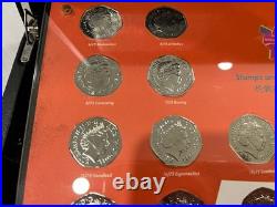 Royal Mint 2012 Olympic Coins & Pins Only Collection Mirror Finish COA Boxed