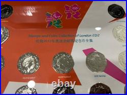 Royal Mint 2012 Olympic Coins & Pins Only Collection Mirror Finish COA Boxed
