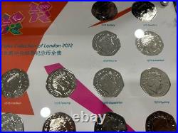 Royal Mint 2012 Olympic Coins & Pins Only Collection Mirror Finish COA Boxed