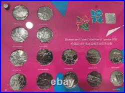 Royal Mint 2012 Olympic Coins & Pins Only Collection Mirror Finish COA Boxed