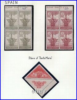 SPAIN 1862-1950s COLLECTION OF 400+ MINT & USED INCLUDES BLOCKS OF 4 ALL SCANNED