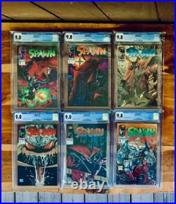 SPAWN Lot 1st 6 Comics #1,2,3,4,5,6 All CGC 9.8 NM/MT MCFARLANE JAMIE FOXX MOVIE