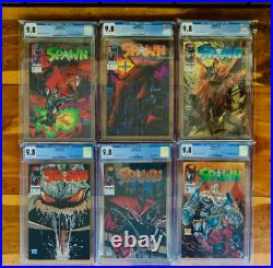 SPAWN Lot 1st 6 Comics #1,2,3,4,5,6 All CGC 9.8 NM/MT MCFARLANE JAMIE FOXX MOVIE