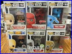STAR WARS FUNKO POP! LOT OF 6 ALL exclusives with protectors