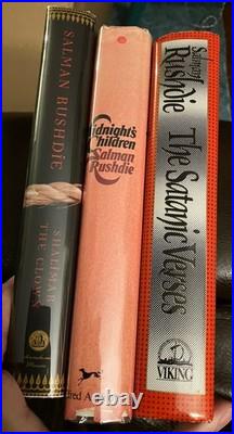 Salman Rushdie Signed Lot JSA LOA Midnight's Children Satanic Verses Shalimar